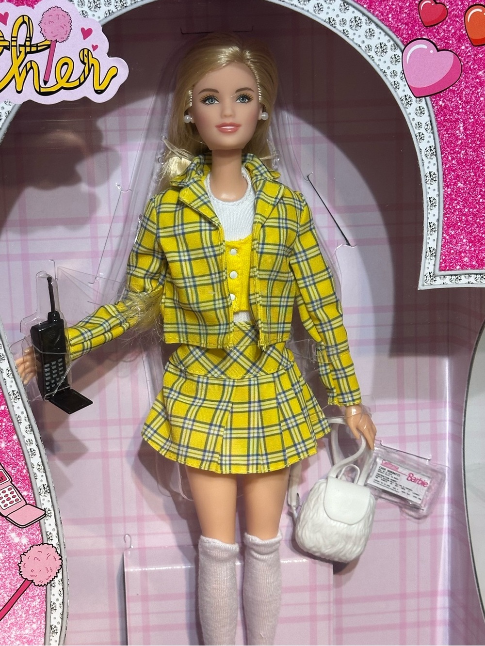 BNIB Barbie Signature Doll, Clueless Cher Collectible in Yellow Plaid Suit
